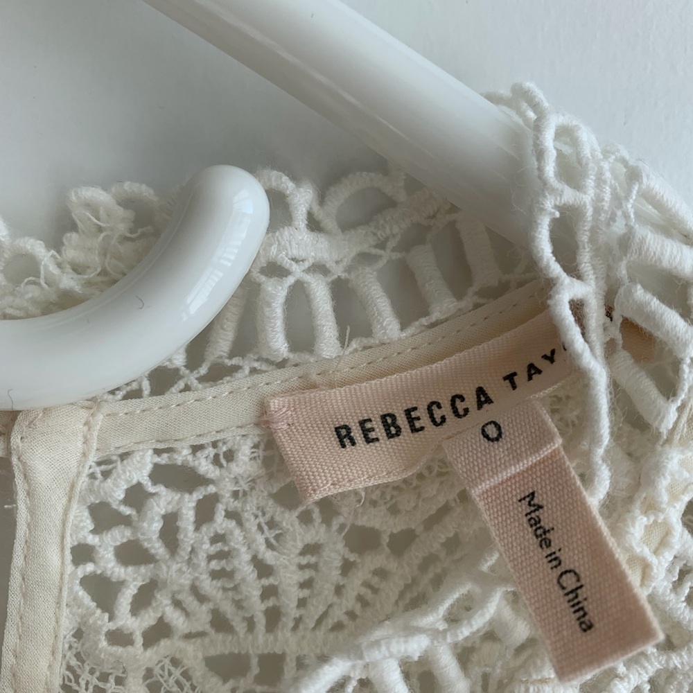 Rebecca Taylor Cream Lace Blouse Size 0 - Picture 6 of 7
